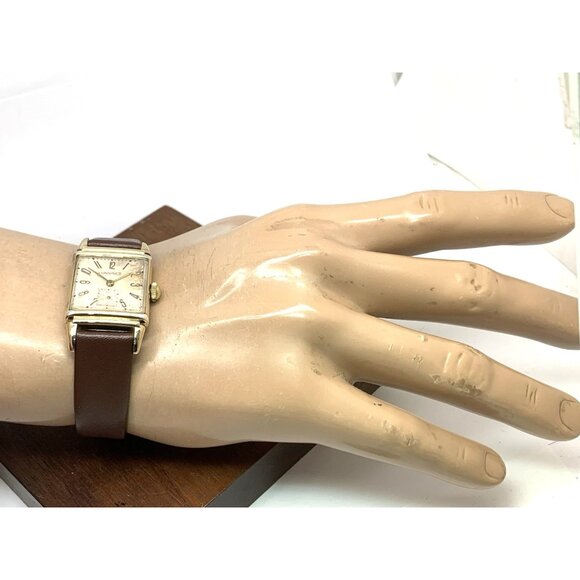 Longines Men's Watch 1940'S Vintage 9L Swiss Manual Wind Rectangular 10k GF Case - Picture 4 of 15